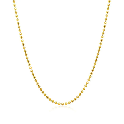 14k Yellow Gold Bead Chain 1.5mm (1.50 mm) RCJ Chains  CELESTIA LUXE JEWELLERS