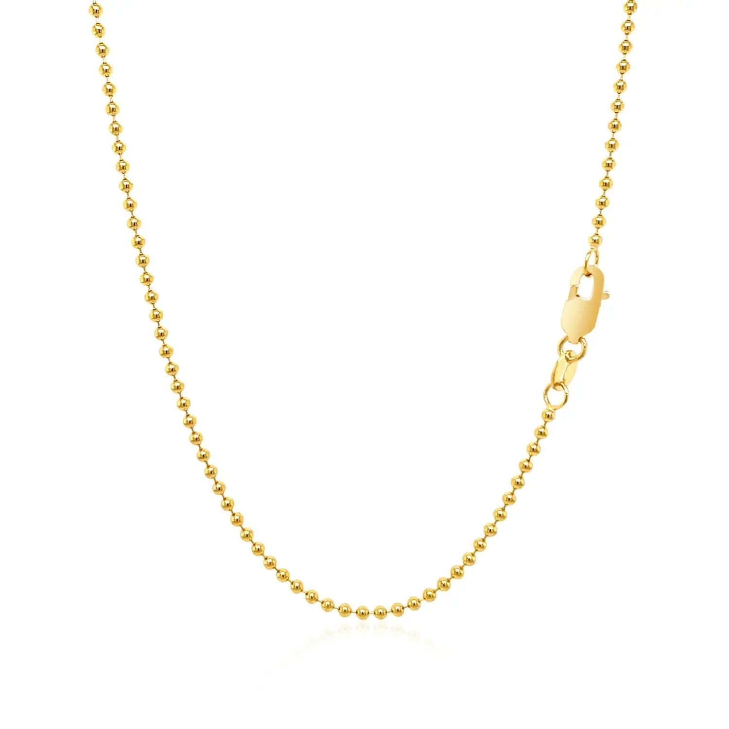14k Yellow Gold Bead Chain 1.5mm (1.50 mm) RCJ Chains  CELESTIA LUXE JEWELLERS