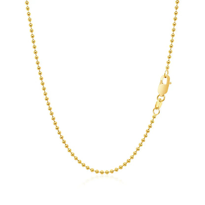 14k Yellow Gold Bead Chain 1.5mm (1.50 mm) RCJ Chains  CELESTIA LUXE JEWELLERS