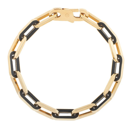 14k Yellow Gold Black Onyx Paperclip Gem Link Bracelet (7.00 mm) RCJ Bracelets  CELESTIA LUXE JEWELLERS