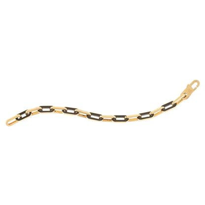 14k Yellow Gold Black Onyx Paperclip Gem Link Bracelet (7.00 mm) RCJ Bracelets  CELESTIA LUXE JEWELLERS