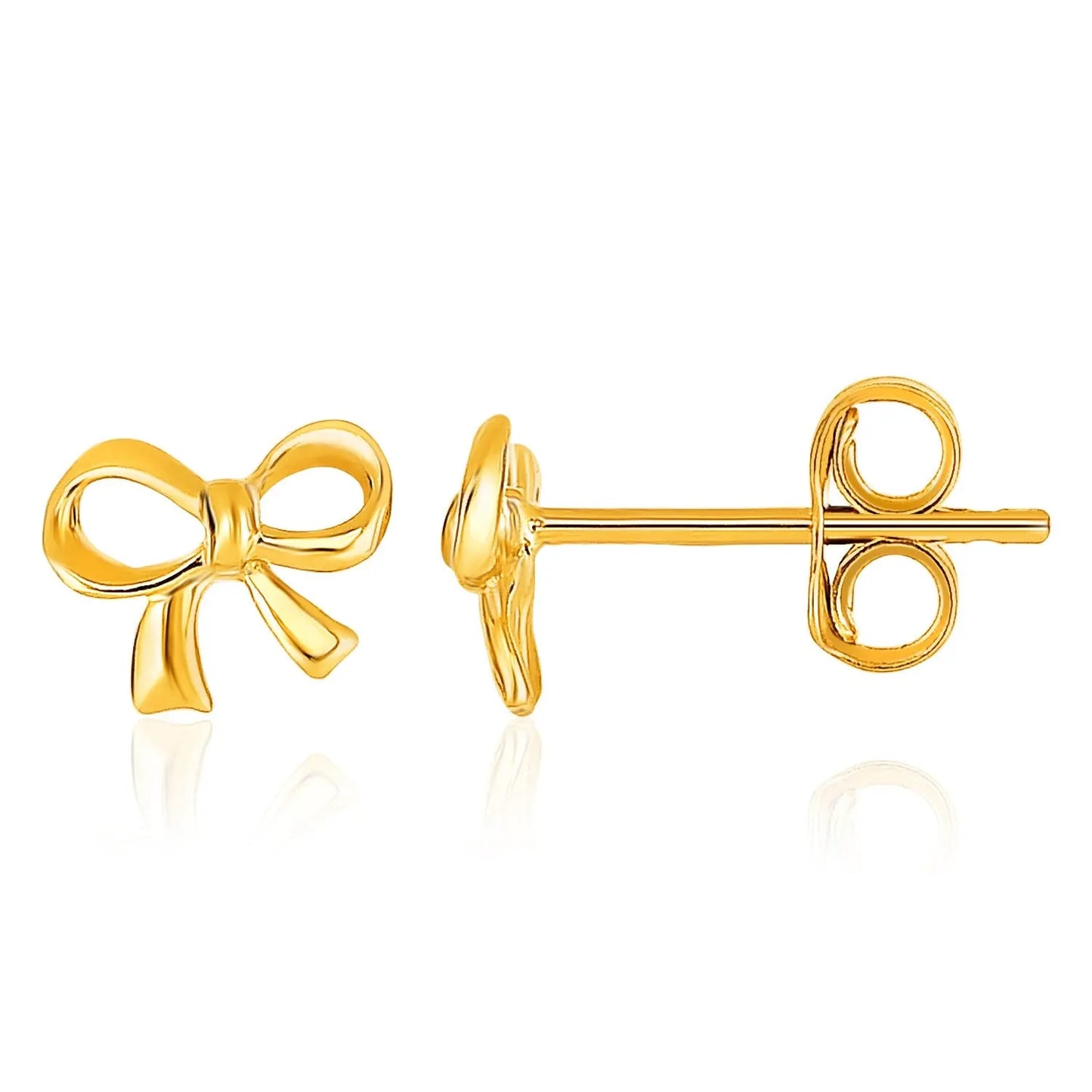 14k Yellow Gold Bow Style Post Earrings RCJ Earrings  CELESTIA LUXE JEWELLERS