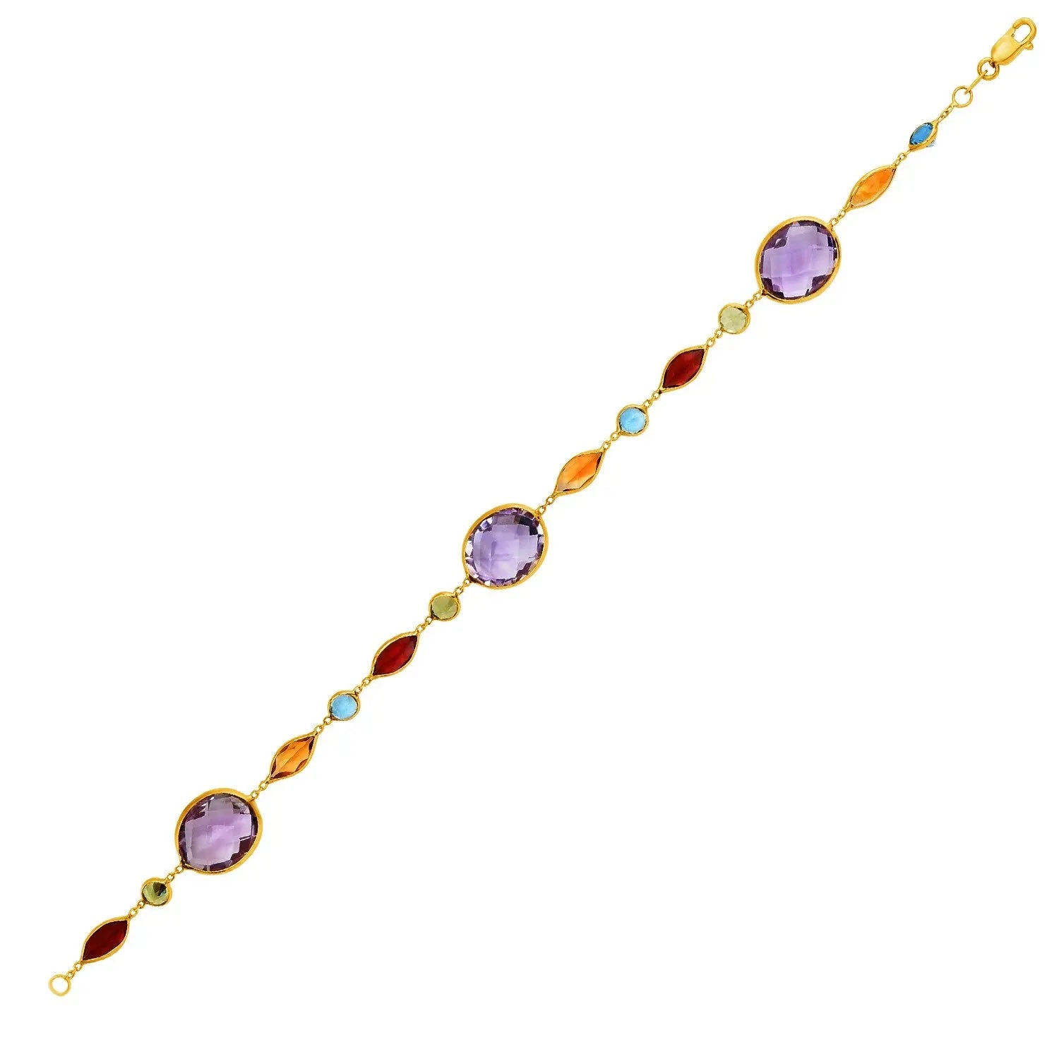 14k Yellow Gold Bracelet with Multi-Colored Stones (1.00 mm) RCJ Bracelets  CELESTIA LUXE JEWELLERS