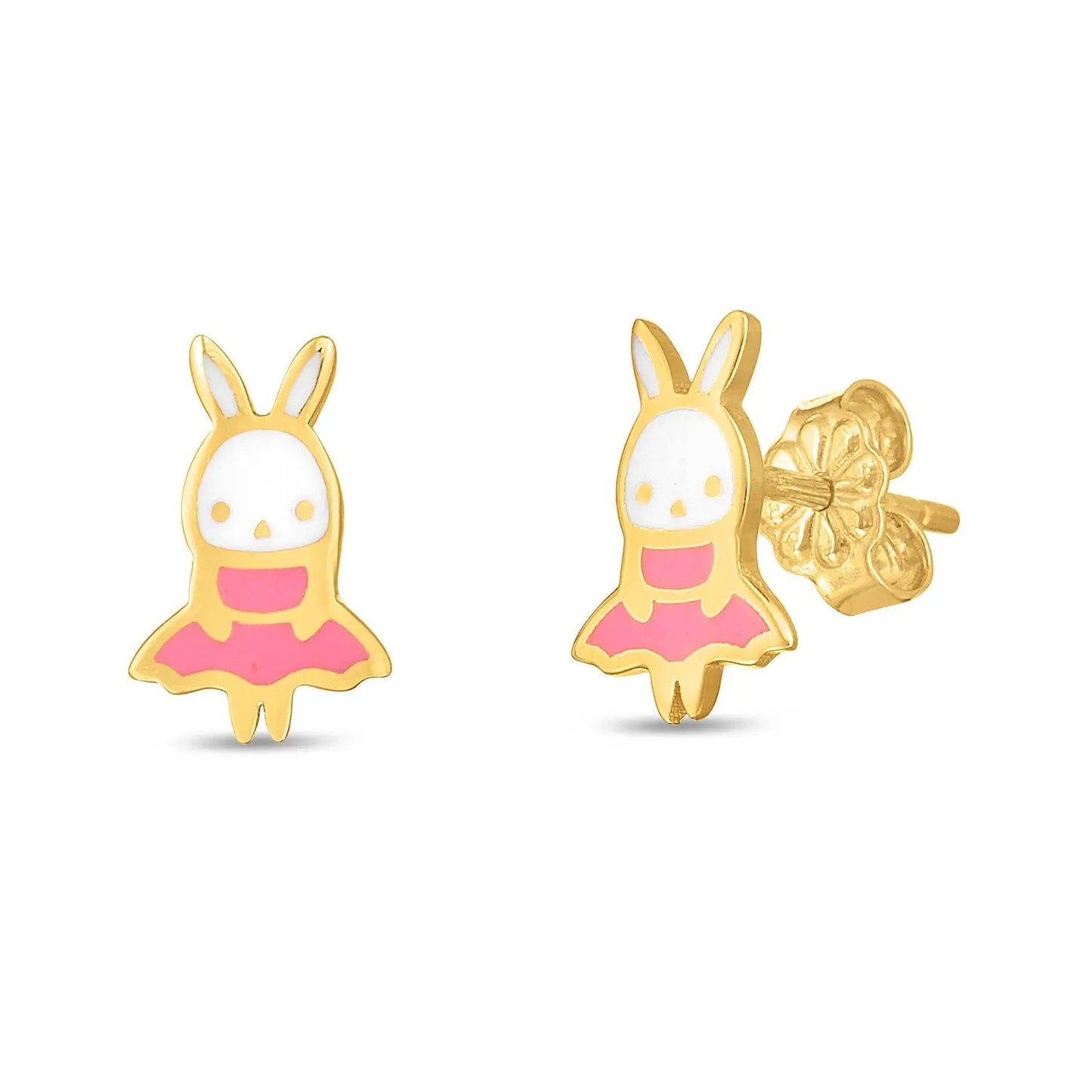 14k Yellow Gold Bunny Studs RCJ Earrings  CELESTIA LUXE JEWELLERS