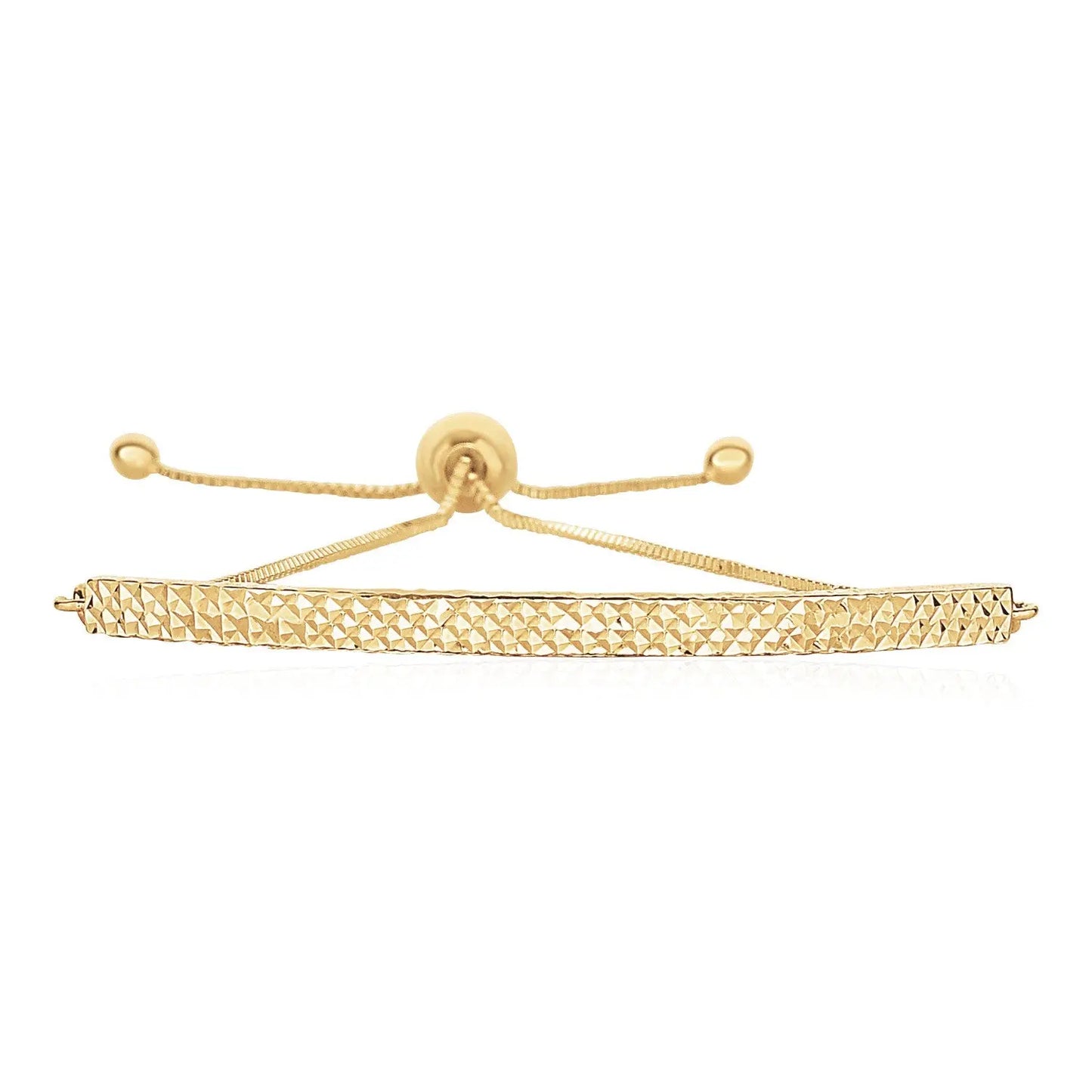 14k Yellow Gold Chain Bar Lariat Style Bracelet (1.00 mm) RCJ Bracelets  CELESTIA LUXE JEWELLERS