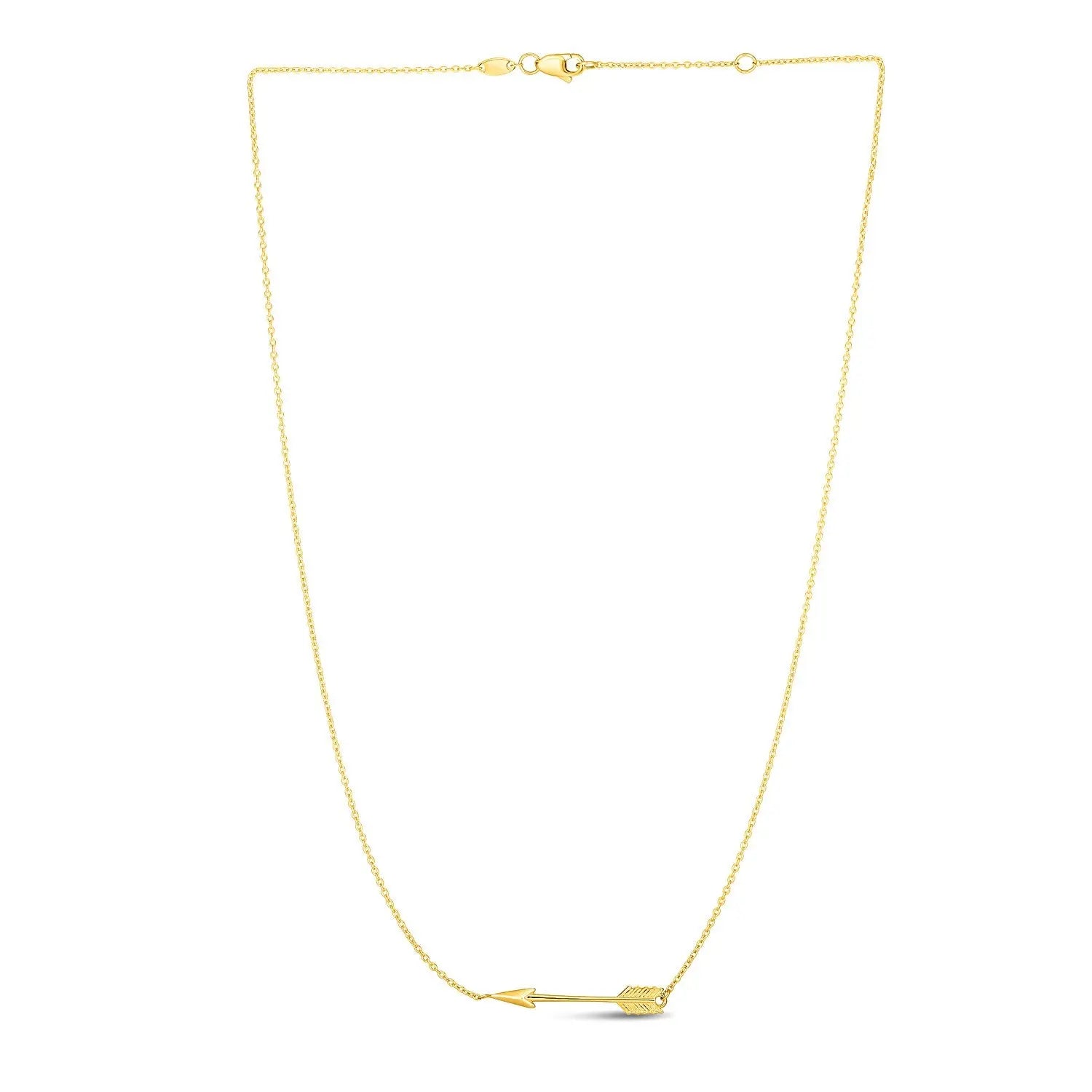 14k Yellow Gold Chain Necklace with Horizontal Arrow Pendant RCJ Necklaces  CELESTIA LUXE JEWELLERS