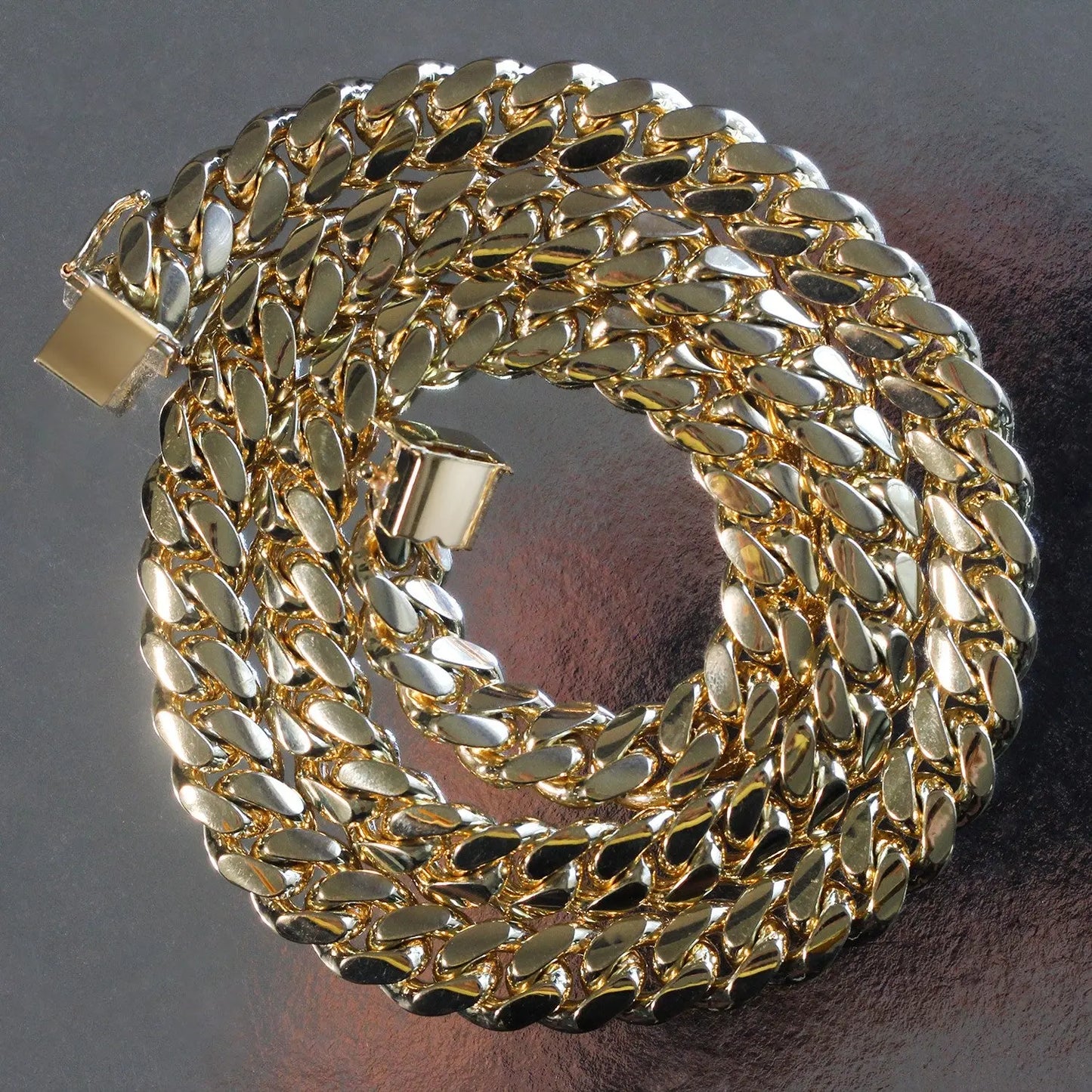 14k Yellow Gold Classic Miami Cuban Solid Chain (10.10 mm) RCJ Chains  CELESTIA LUXE JEWELLERS