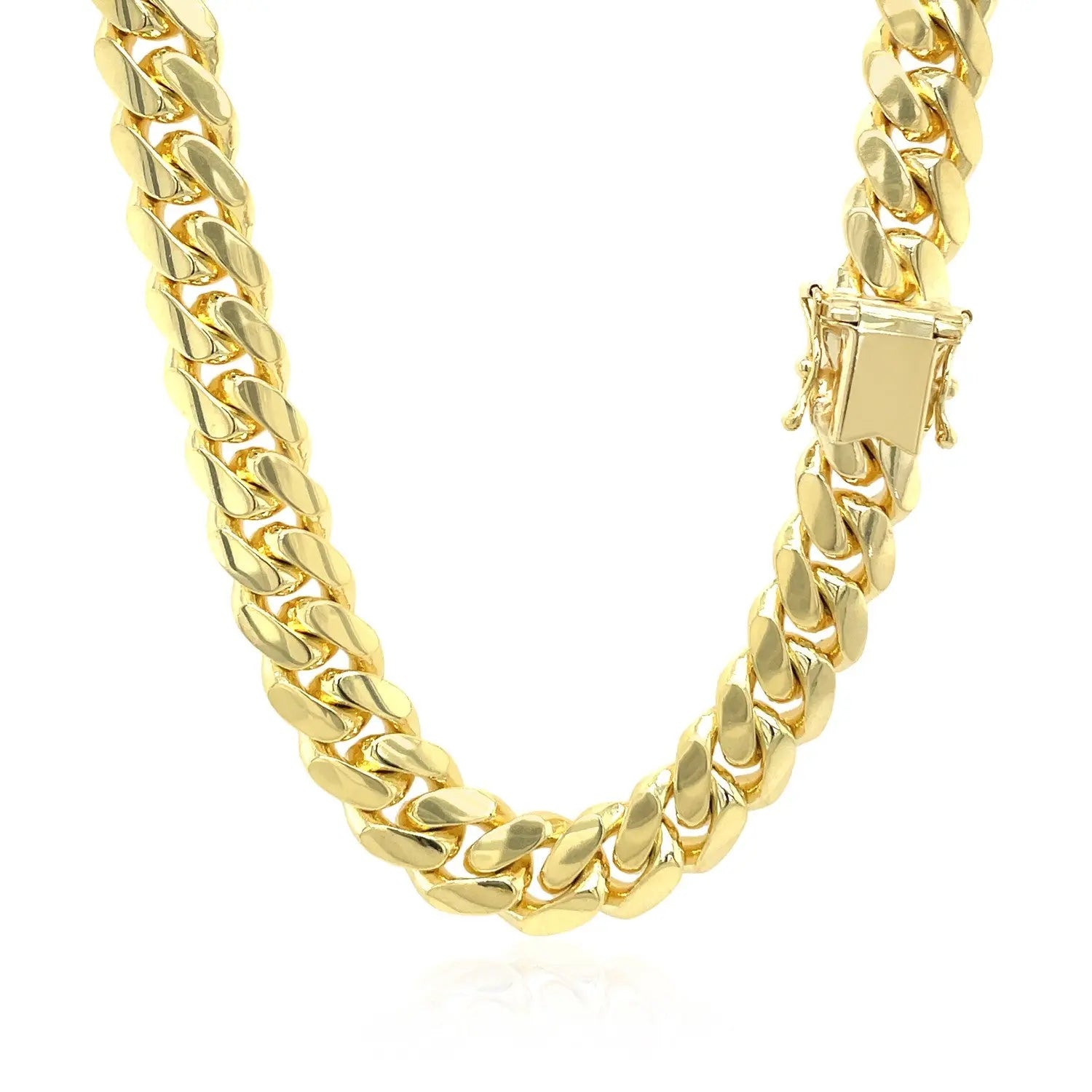 14k Yellow Gold Classic Miami Cuban Solid Chain (9.20 mm) RCJ Chains  CELESTIA LUXE JEWELLERS