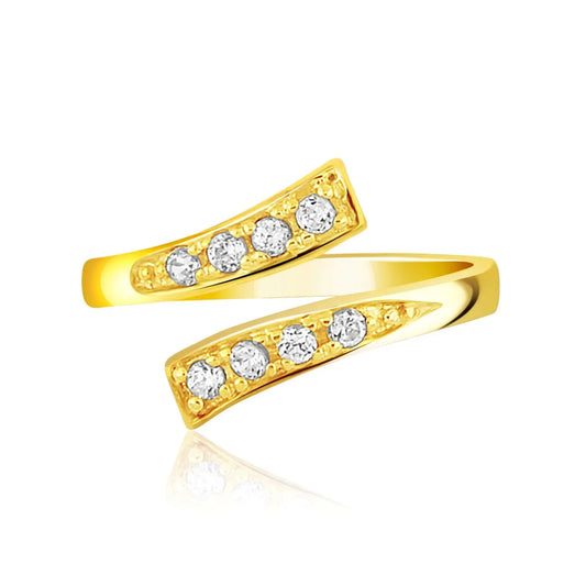 14k Yellow Gold Contemporary Cubic Zirconia Accented Toe Ring RCJ Toe Rings  CELESTIA LUXE JEWELLERS