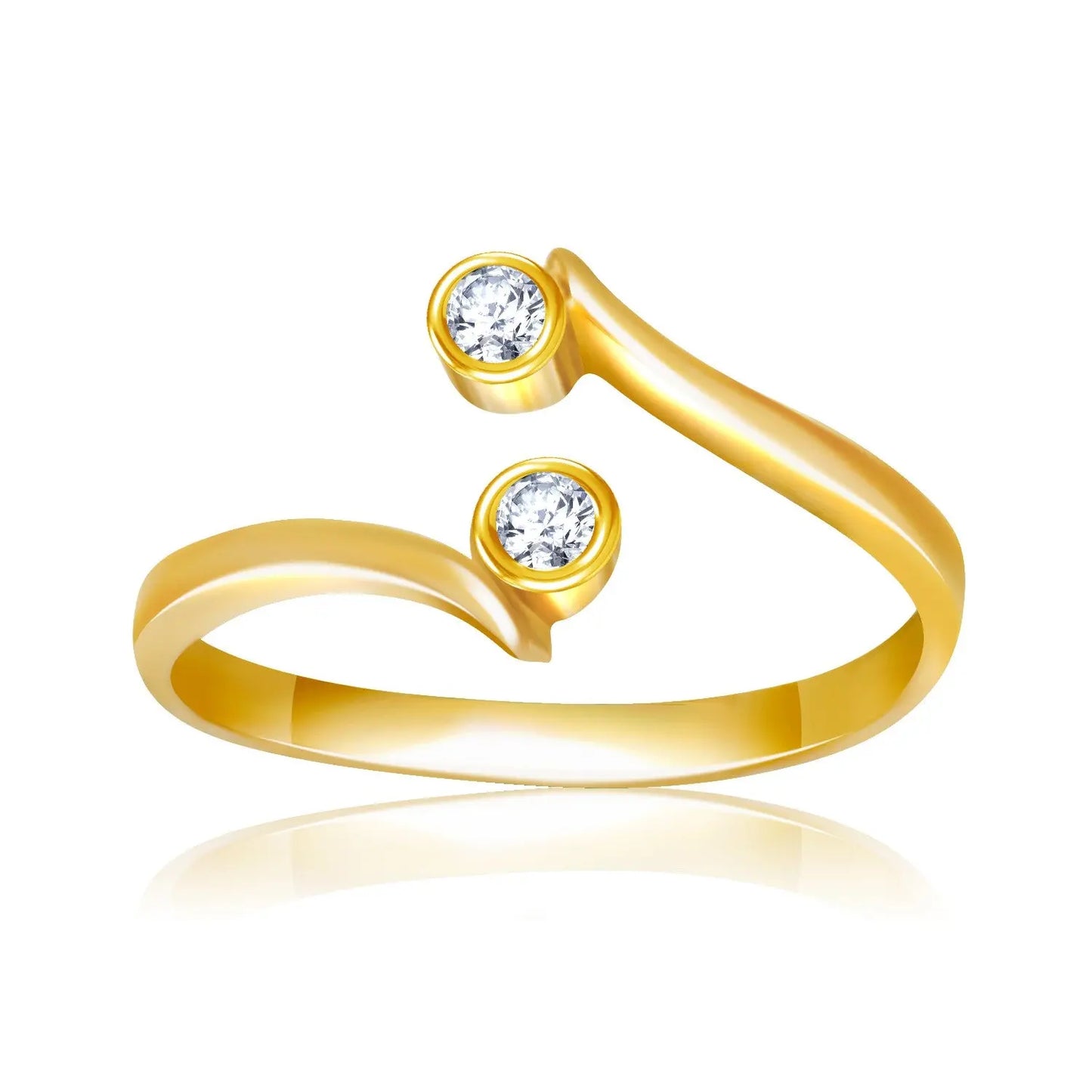 14k Yellow Gold Cubic Zirconia Accented Curve Ended Toe Ring RCJ Toe Rings  CELESTIA LUXE JEWELLERS