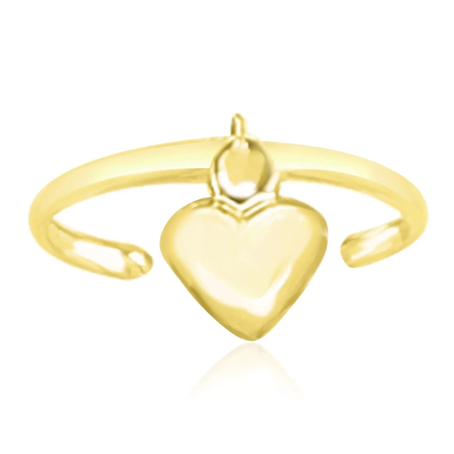 14k Yellow Gold Cuff Puffed Heart Toe Ring RCJ Toe Rings  CELESTIA LUXE JEWELLERS