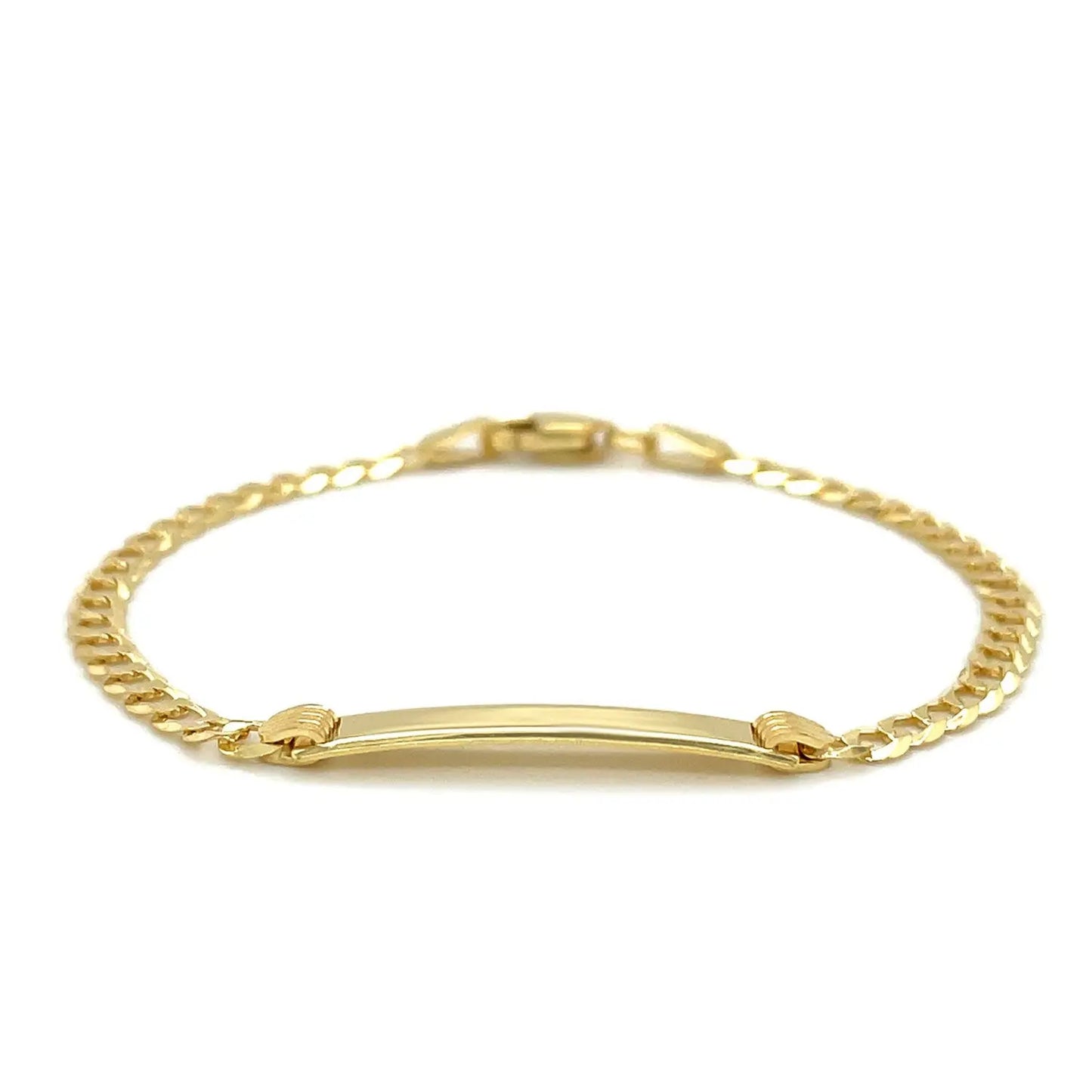 14k Yellow Gold Curb Link Style Childrens ID Bracelet (3.30 mm) RCJ Bracelets  CELESTIA LUXE JEWELLERS