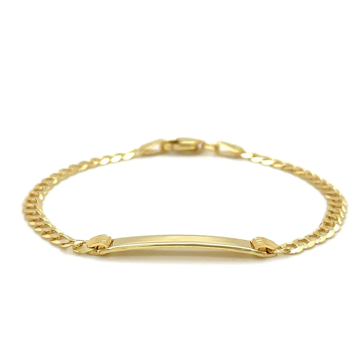 14k Yellow Gold Curb Link Style Childrens ID Bracelet (3.30 mm) RCJ Bracelets  CELESTIA LUXE JEWELLERS