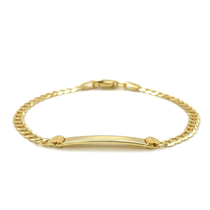 14k Yellow Gold Curb Link Style Childrens ID Bracelet (3.30 mm) RCJ Bracelets  CELESTIA LUXE JEWELLERS
