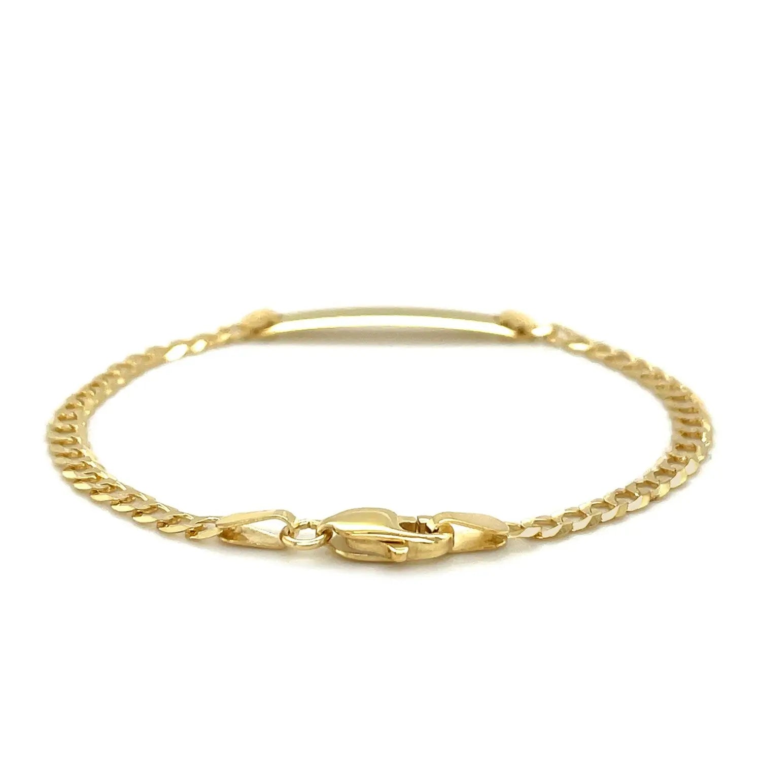 14k Yellow Gold Curb Link Style Childrens ID Bracelet (3.30 mm) RCJ Bracelets  CELESTIA LUXE JEWELLERS