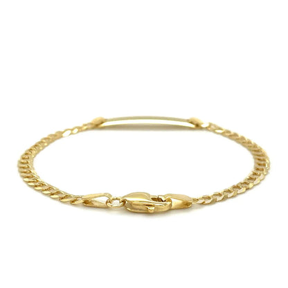 14k Yellow Gold Curb Link Style Childrens ID Bracelet (3.30 mm) RCJ Bracelets  CELESTIA LUXE JEWELLERS