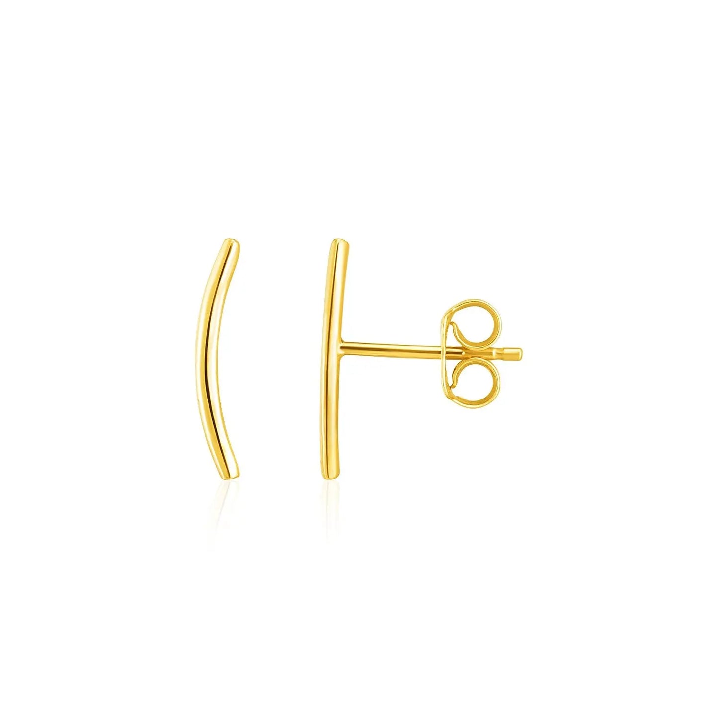 14k Yellow Gold Curve Climber Post Earrings RCJ Earrings  CELESTIA LUXE JEWELLERS