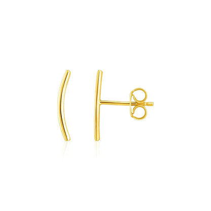 14k Yellow Gold Curve Climber Post Earrings RCJ Earrings  CELESTIA LUXE JEWELLERS