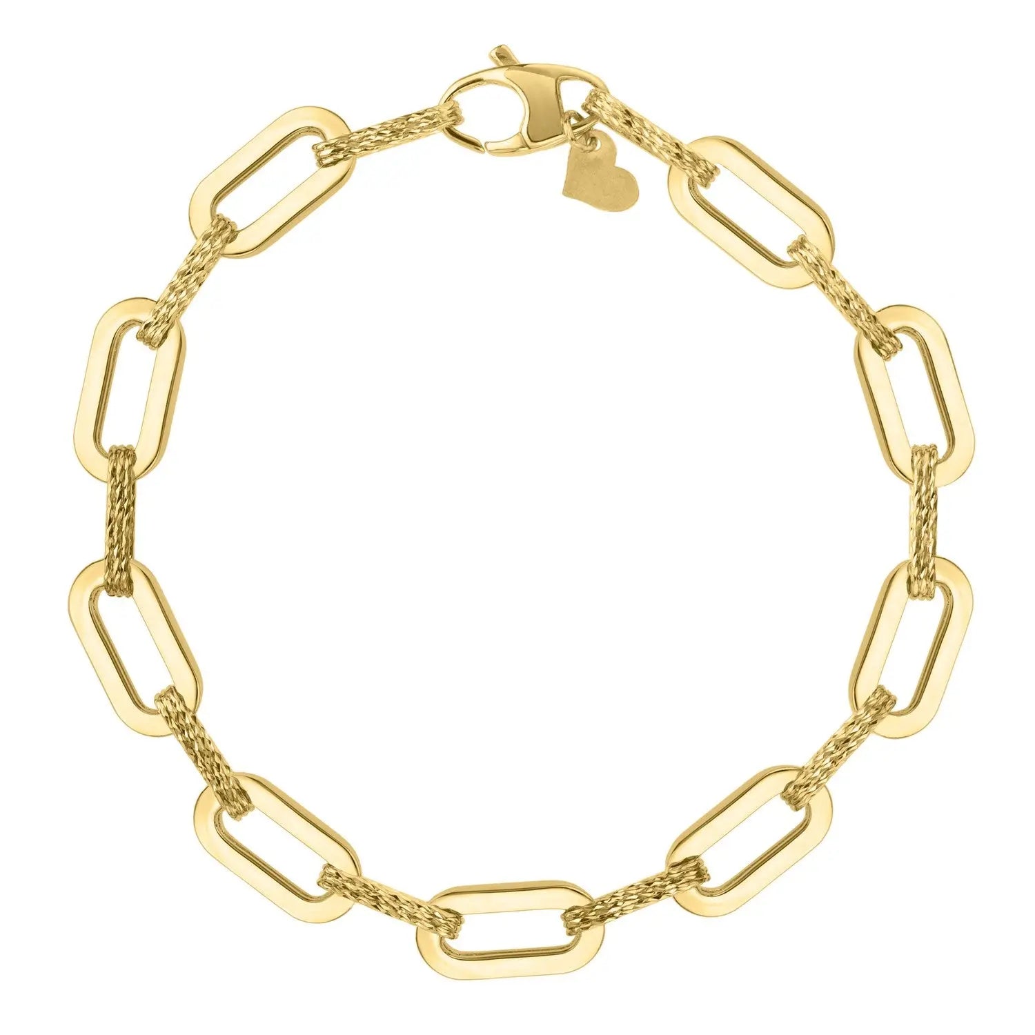 14k Yellow Gold Diamante Paperclip Chain Bracelet (7.00 mm) RCJ Bracelets  CELESTIA LUXE JEWELLERS