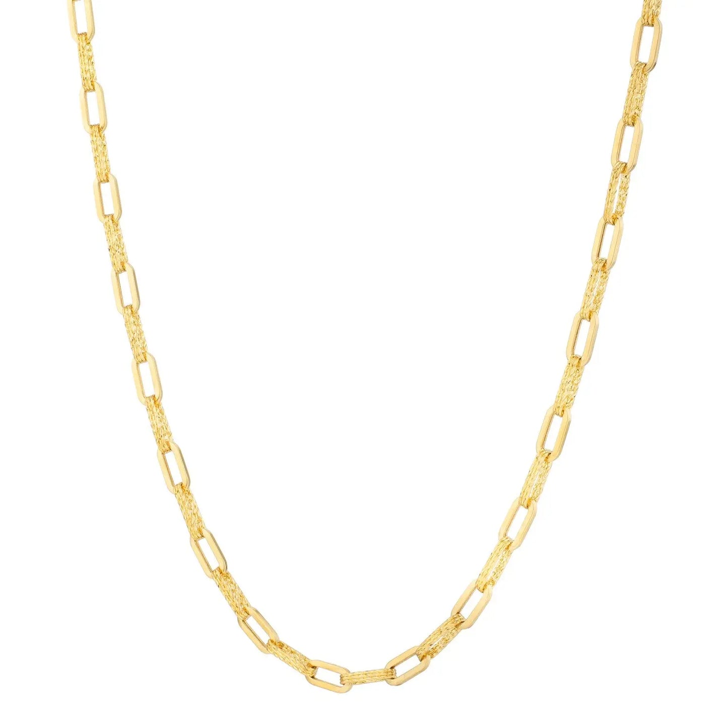 14k Yellow Gold Diamante Paperclip Chain Necklace (4.00 mm) RCJ Necklaces  CELESTIA LUXE JEWELLERS