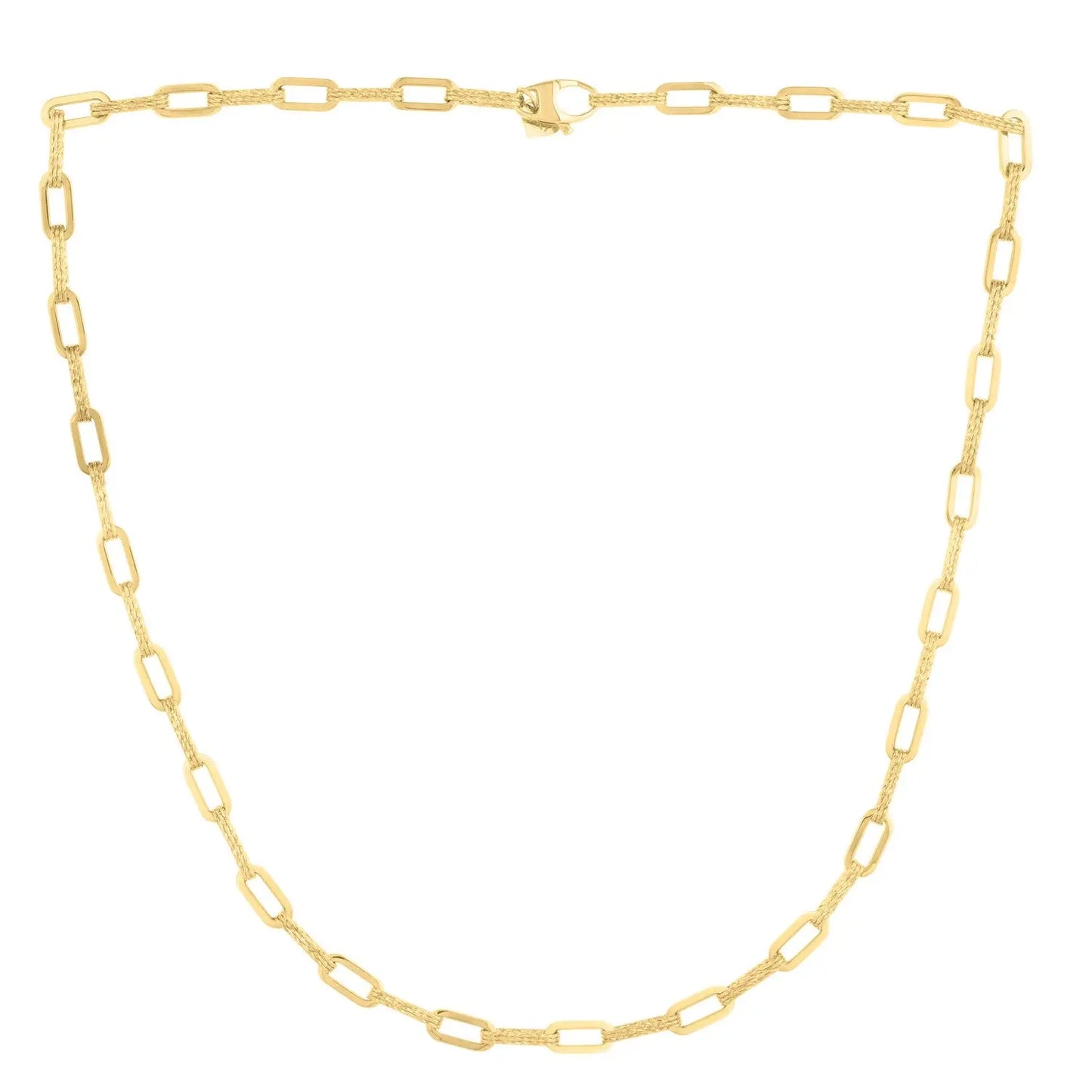 14k Yellow Gold Diamante Paperclip Chain Necklace (4.00 mm) RCJ Necklaces  CELESTIA LUXE JEWELLERS