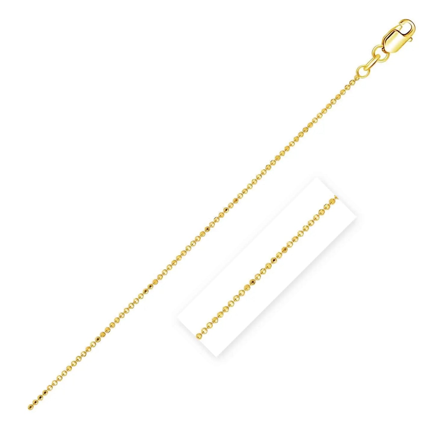 14k Yellow Gold Diamond Cut Bead Chain (0.90 mm) RCJ Chains  CELESTIA LUXE JEWELLERS