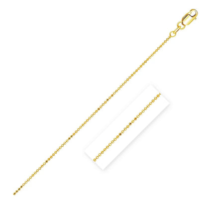 14k Yellow Gold Diamond Cut Bead Chain (0.90 mm) RCJ Chains  CELESTIA LUXE JEWELLERS