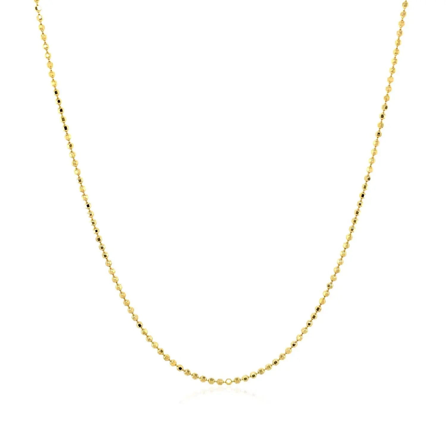 14k Yellow Gold Diamond Cut Bead Chain (0.90 mm) RCJ Chains  CELESTIA LUXE JEWELLERS