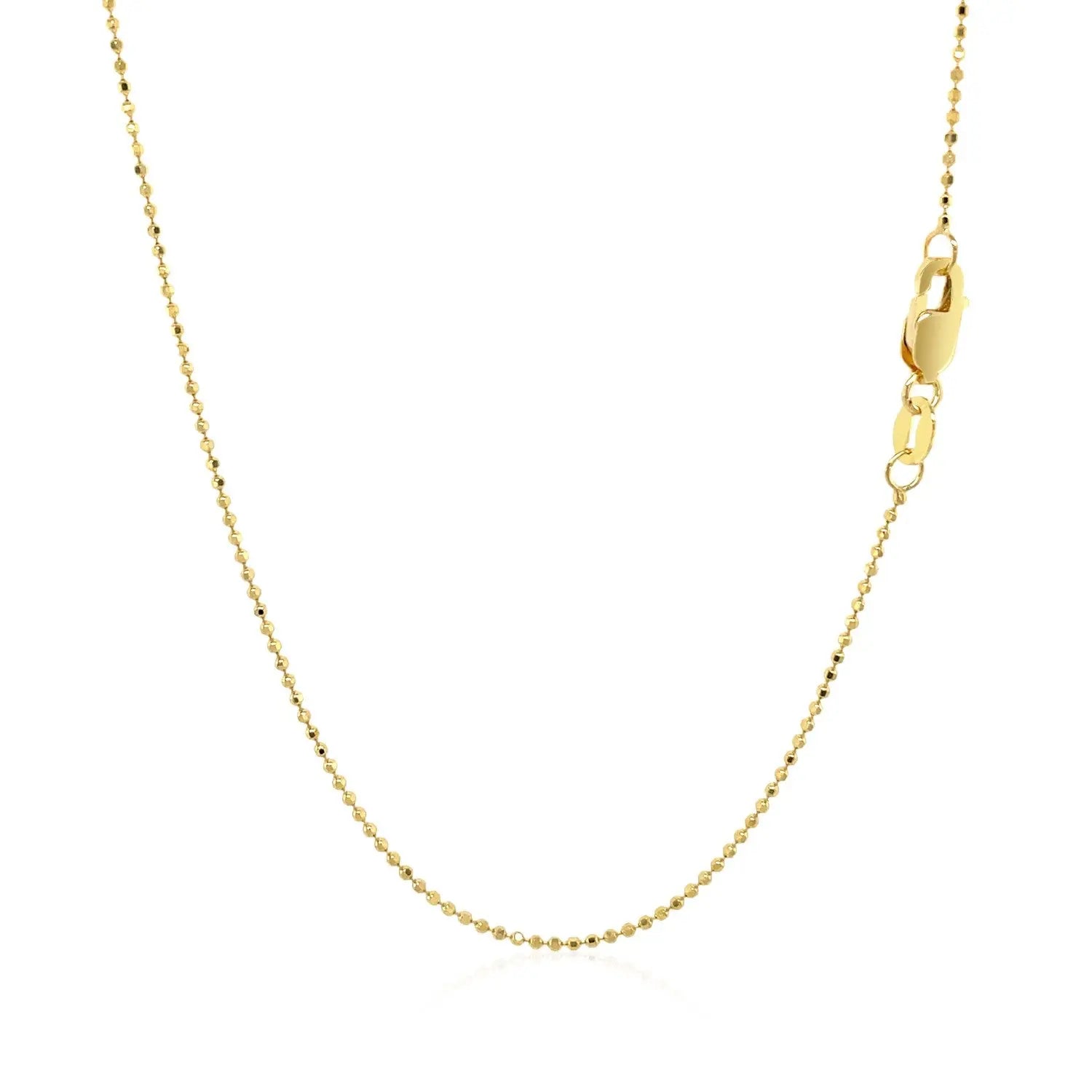 14k Yellow Gold Diamond Cut Bead Chain (0.90 mm) RCJ Chains  CELESTIA LUXE JEWELLERS