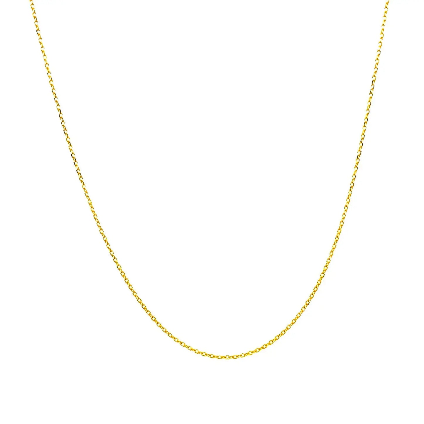14k Yellow Gold Diamond Cut Cable Link Chain (0.68 mm) RCJ Chains  CELESTIA LUXE JEWELLERS