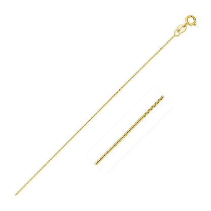 14k Yellow Gold Diamond Cut Cable Link Chain (0.87 mm) RCJ Chains  CELESTIA LUXE JEWELLERS