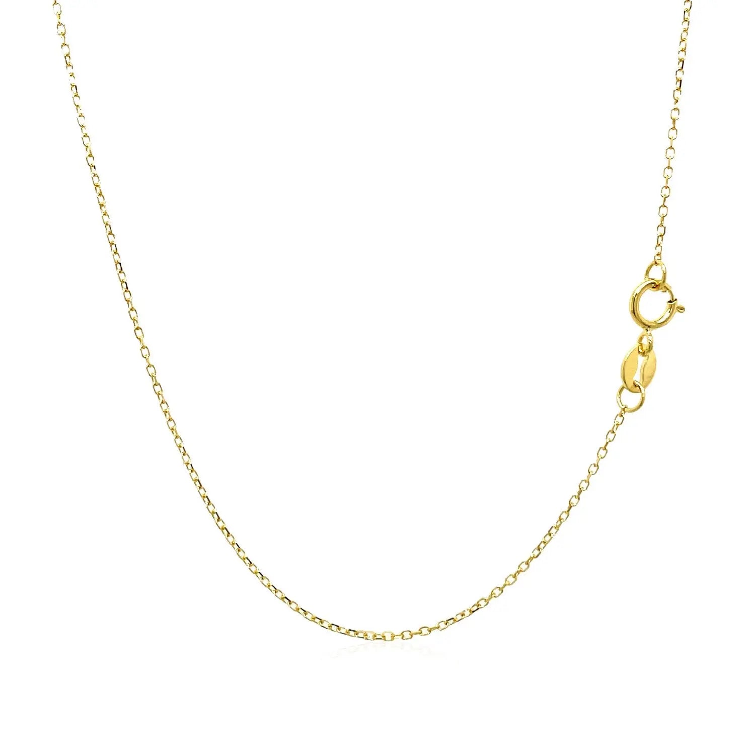 14k Yellow Gold Diamond Cut Cable Link Chain (0.87 mm) RCJ Chains  CELESTIA LUXE JEWELLERS