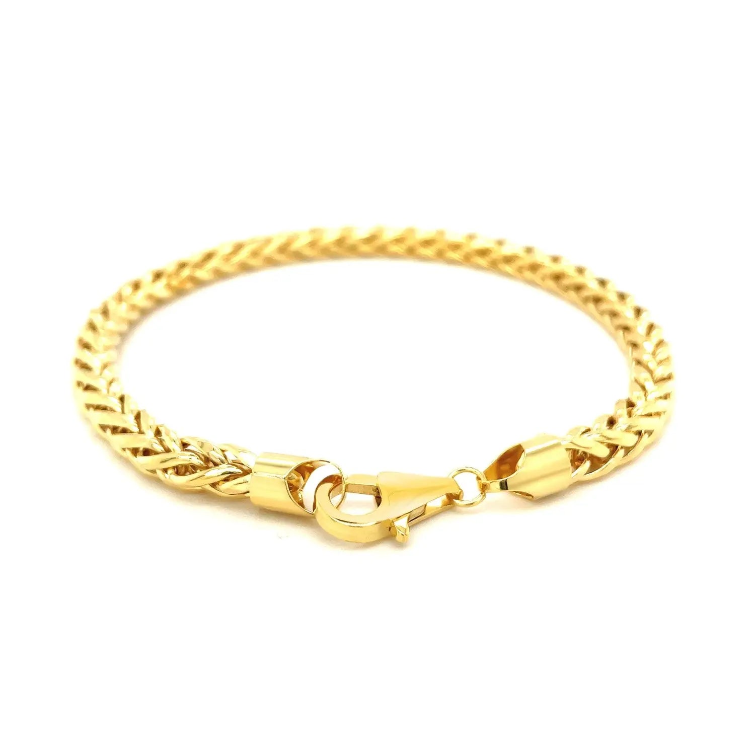 14k Yellow Gold Diamond Cut Round Franco Bracelet (5.30 mm) RCJ Bracelets  CELESTIA LUXE JEWELLERS