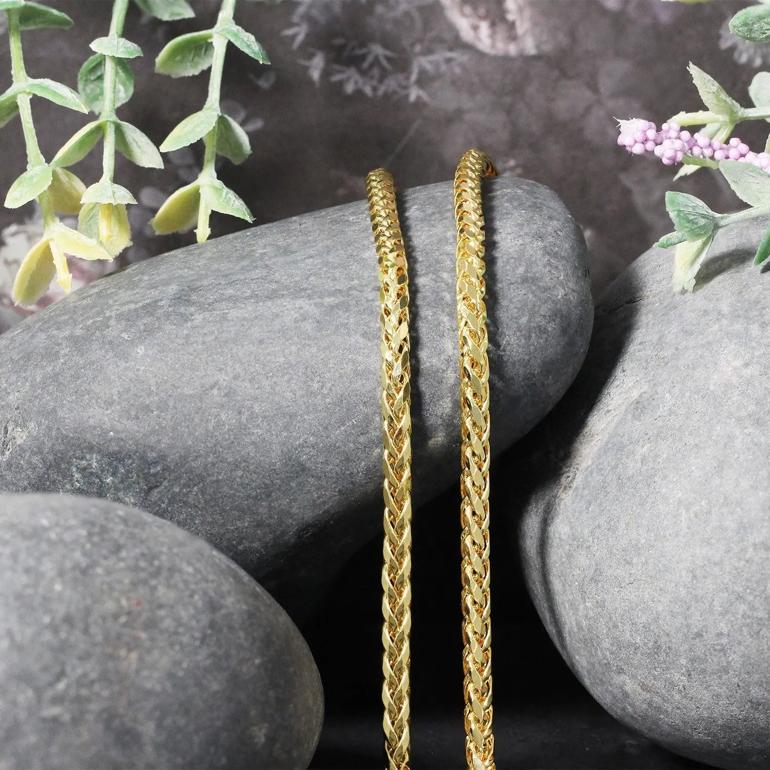 14k Yellow Gold Diamond Cut Round Franco Chain (3.20 mm) RCJ Chains  CELESTIA LUXE JEWELLERS