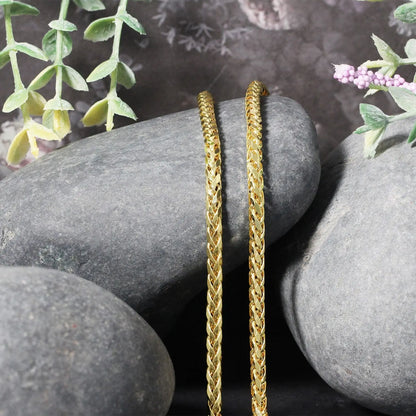14k Yellow Gold Diamond Cut Round Franco Chain (3.20 mm) RCJ Chains  CELESTIA LUXE JEWELLERS