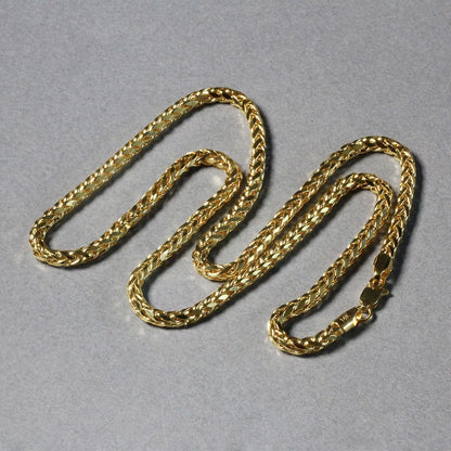 14k Yellow Gold Diamond Cut Round Franco Chain (3.20 mm) RCJ Chains  CELESTIA LUXE JEWELLERS