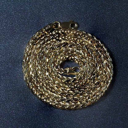 14k Yellow Gold Diamond Cut Round Franco Chain (3.20 mm) RCJ Chains  CELESTIA LUXE JEWELLERS