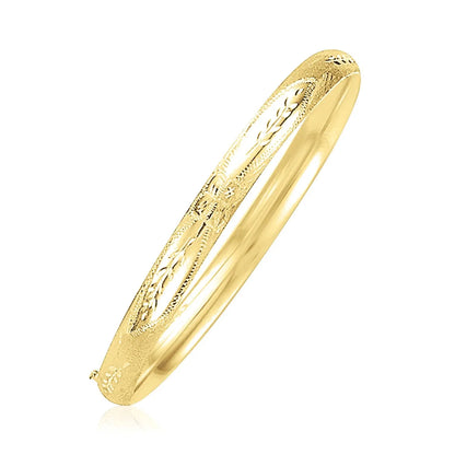 14k Yellow Gold Dome Florentine Design Bangle (5.00 mm) RCJ Bangles  CELESTIA LUXE JEWELLERS