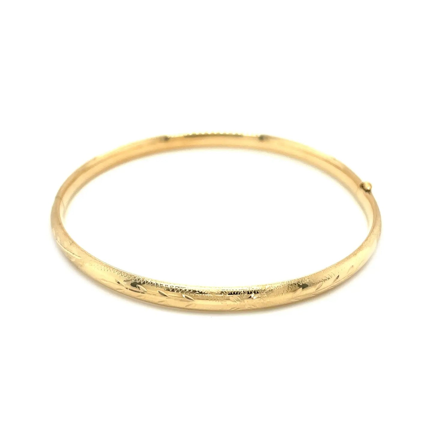 14k Yellow Gold Dome Florentine Design Bangle (5.00 mm) RCJ Bangles  CELESTIA LUXE JEWELLERS