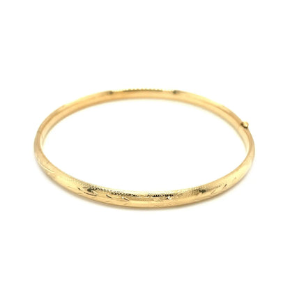 14k Yellow Gold Dome Florentine Design Bangle (5.00 mm) RCJ Bangles  CELESTIA LUXE JEWELLERS