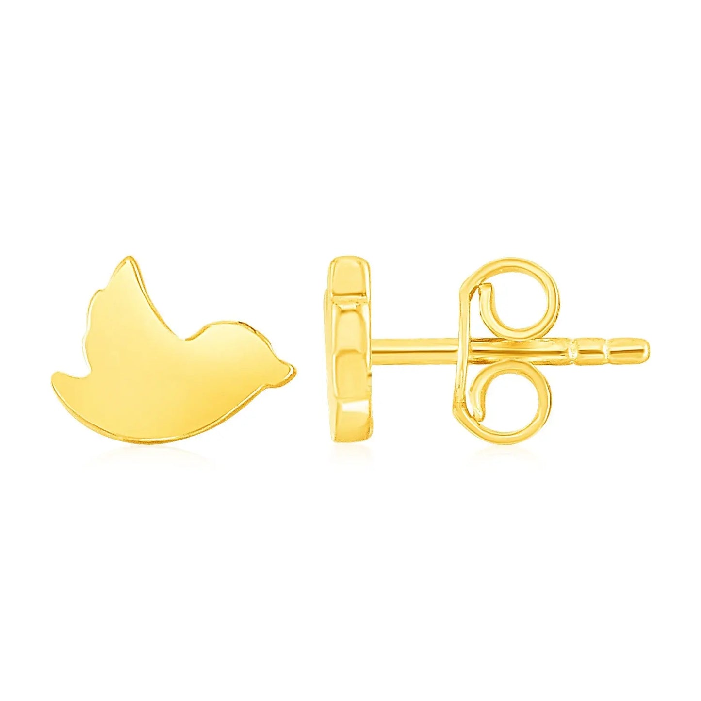 14k Yellow Gold Dove Stud Earrings RCJ Earrings  CELESTIA LUXE JEWELLERS