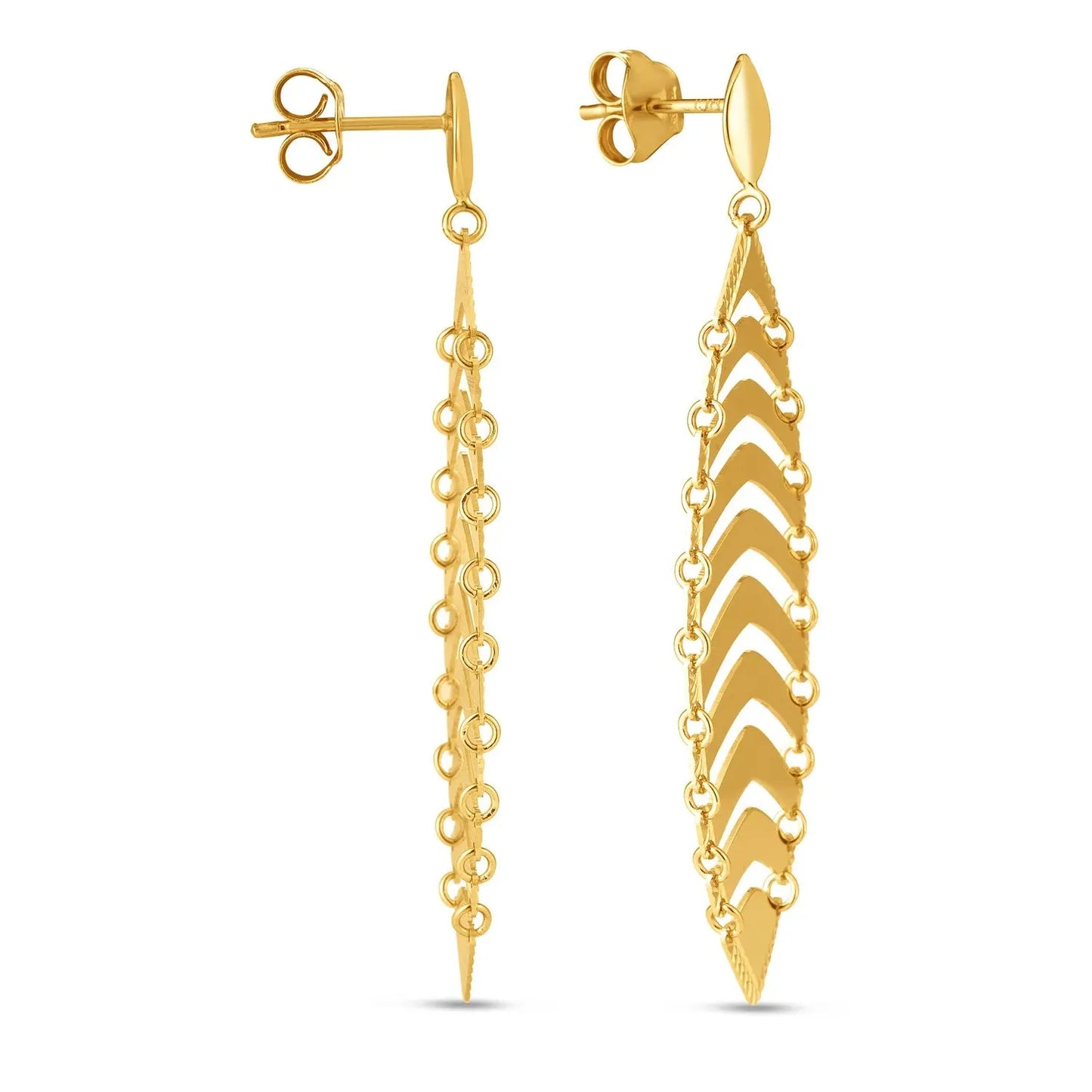 14k Yellow Gold Drop Leaf Earrings RCJ Earrings  CELESTIA LUXE JEWELLERS