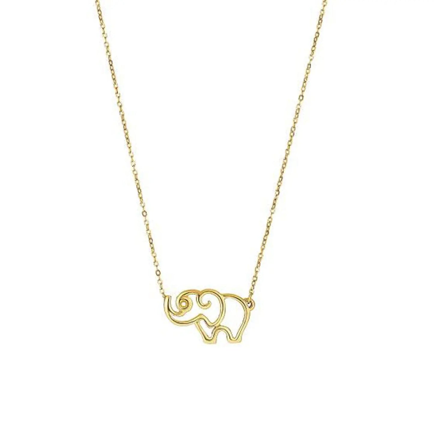 14k Yellow Gold Elephant Necklace RCJ Necklaces  CELESTIA LUXE JEWELLERS