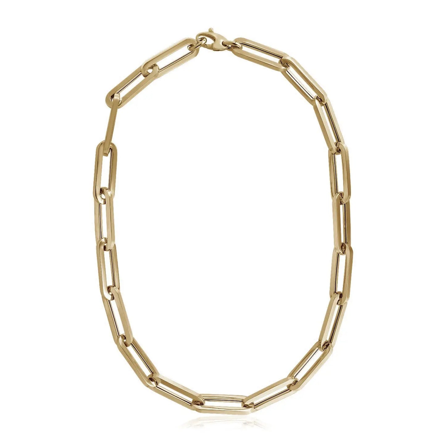 14k Yellow Gold Extra Wide Paperclip Chain Necklace RCJ Necklaces  CELESTIA LUXE JEWELLERS