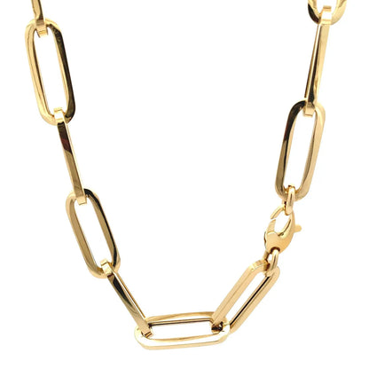 14k Yellow Gold Extra Wide Paperclip Chain Necklace RCJ Necklaces  CELESTIA LUXE JEWELLERS