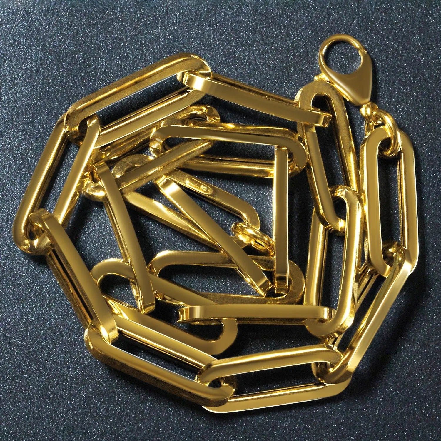 14k Yellow Gold Extra Wide Paperclip Chain Necklace RCJ Necklaces  CELESTIA LUXE JEWELLERS