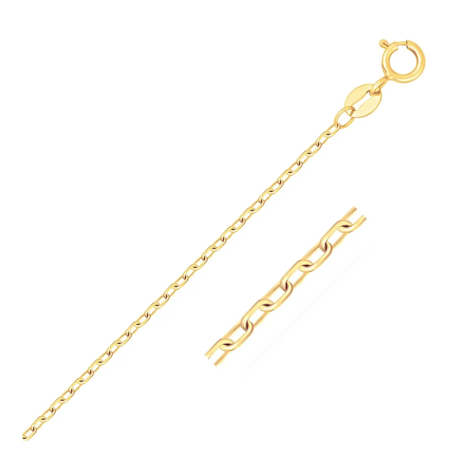 14k Yellow Gold Faceted Cable Link Chain (1.2 mm) RCJ Chains  CELESTIA LUXE JEWELLERS