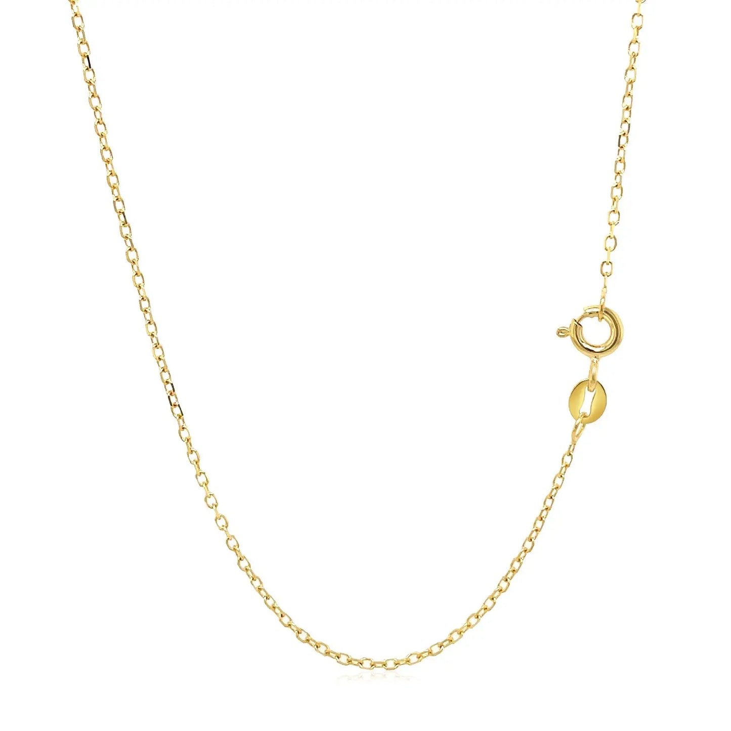 14k Yellow Gold Faceted Cable Link Chain (1.2 mm) RCJ Chains  CELESTIA LUXE JEWELLERS