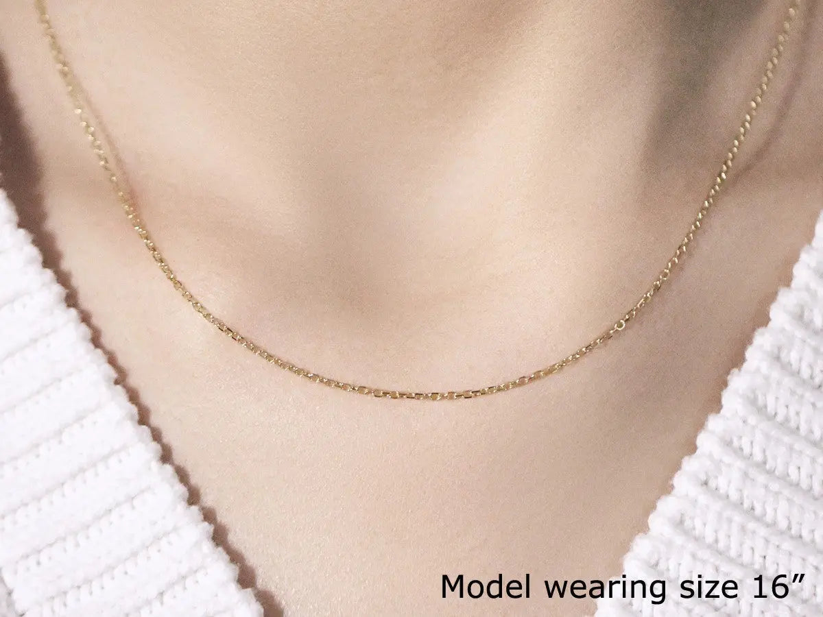 14k Yellow Gold Faceted Cable Link Chain (1.2 mm) RCJ Chains  CELESTIA LUXE JEWELLERS
