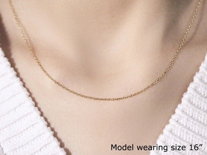 14k Yellow Gold Faceted Cable Link Chain (1.2 mm) RCJ Chains  CELESTIA LUXE JEWELLERS